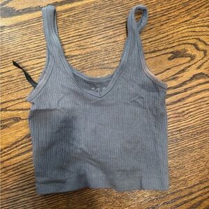 Urban Outfitters Blue Ribbed Crop Tank Top
